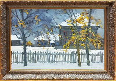 Максютов Рашит Гарифович, "Ранняя зима", 1978 г., 70х100 см, холст/масло. Максютов Рашит 