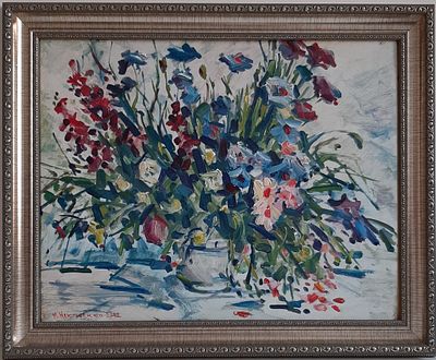 Неклюенко Николай Павлович, "Полевые цветы", 2002 г., 40х50 см, картон/масло. Неклюенко Николай 