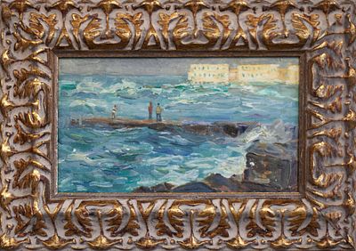 Колесов Михаил Сергеевич, "Море", 22x13 см, картон/масло. Колесов Михаил Сергеевич (1905-2004 