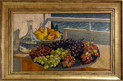 Богатырев Михаил Григорьевич, "Южный натюрморт", 1980 г., 50х79,5 см, картон/масло. Богатырев 