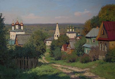 Брусилов Станислав Александрович, "Гороховец. Жаркий Сентябрь", 2019 г., 40х60 см, холст/масло. 