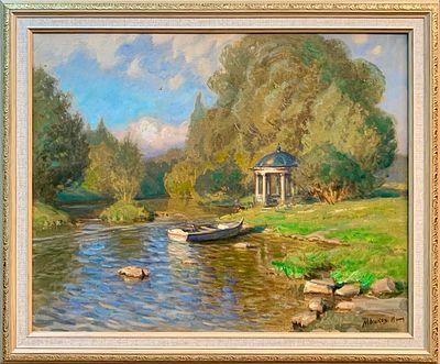 Машков Игорь Геннадиевич, "Вечер на р. Пахре", 2004 г., 40х50 см, холст/масло. Машков Игорь 