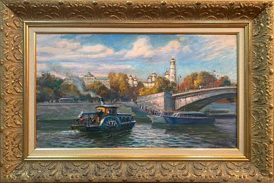 Машков Игорь Геннадиевич, "Московский Кремль в октябре", 2012 г., 40х70 см, холст/масло. Машков 