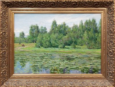 Милованов Леонид Леонидович, "Речная заводь", 1997 г., 35х50 см, х.м. Милованов Леонид 