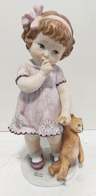 ילדה ודובי פיסלון דקורטיבי ונדיר בסיגנון ארט דקו של האמן האיטלקי הנודע ללא פגמים חדש בקופסא 