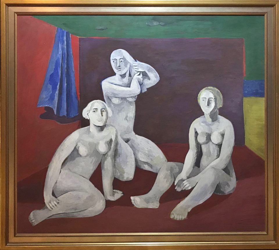 Г. Акопян "Расчесывающаяся".
Холст , масло. 84х95 см., 1981 год. Грач Акопян (HRACH HAKOBYAN).