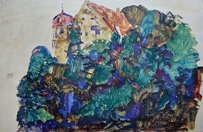 Эгон Шиле (1890 - 1918) Пейзаж. Бумага, лито-офсет