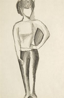 Татьяна Глебова.(1900-1985г.) Женская фигура. 1960-е год, бумага/карандаш, 30х21см