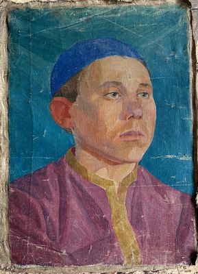 Фролова-Багреева "Мальчик в тюбитейке" холст масло , 1927 год