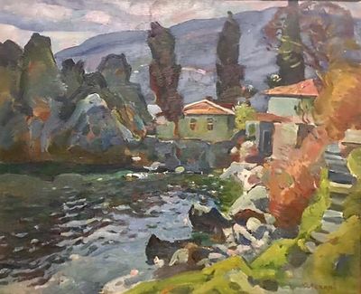 "Утро на Чеховской бухте". Б.Межиров. Холст. масло. Размер: 60 х 70. Межиров Юрий Александрович 