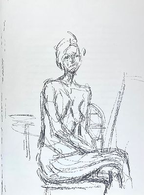 Джакометти -Натурщица- 1961г. бумага, лито-офсет, размер листа 56х38
