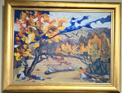 Ш. Исаханян. "Осеннее дерево". 50х65 см., холст, масло. 1980 год.