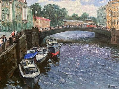 Бучкин Дмитрий. (1927-2024) На Мойке. 1970г., х.м., 45х59см
Дмитрий Петрович Бучкин
Родился 23 