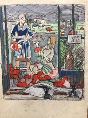 Е. Скуинь (1908-1986) "Цех16" бумага акварель.1978 год.28-26 изображение
Скуинь Елена Петровна 