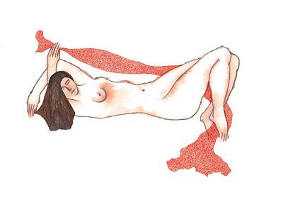 В. Зеленко "Река".
. Материал: чернила, акварель. 
Размер: 30х40 см. 
2024 год. 
Биография 