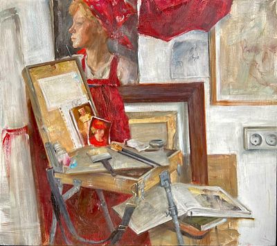 Болдышева Василиса. «Красный».90х80 см, холст, масло. 2021 год. После учебы на 