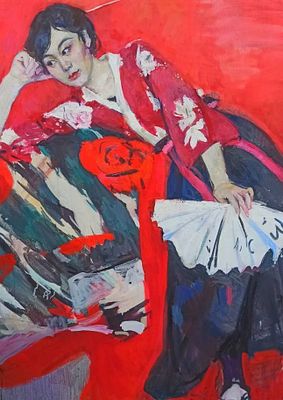 "Китаянка" 2021г (масло, холст) 113/84см . Кадерова Надя. 
Образование 
2009-2013 Саранское 