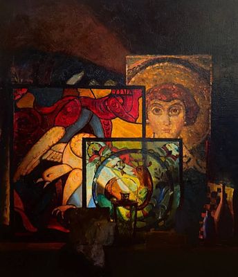 «Натюрморт» 90/90 холст/масло . Корнийчку Вадим Валерьевич 
Родился в 1991 году в Киеве. 
С 