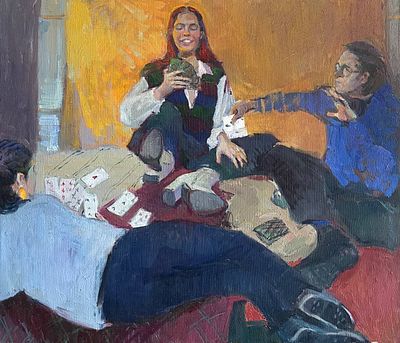 «Перерыв»
60х70
Х/м
2025. Анастасия Давыдова в своем академическом творчестве исследует 