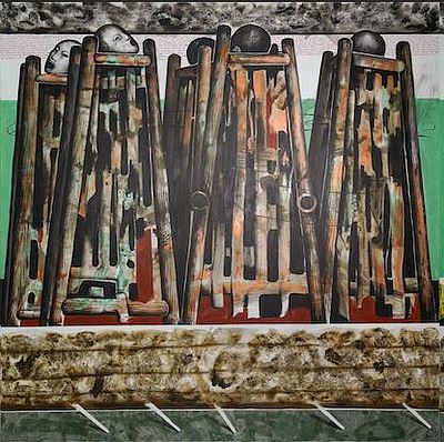 Ло Си "Ковчег 2". Деталь 5. 
Холст, масло, 200х200 см., 2022 год. Ло Си (Luo Xi) родился в 