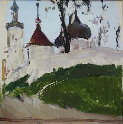 Этюд. Герасимов С. 50-е годы. бумага, масло. Размер 30.0 х 29.0