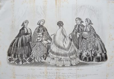 Мода. Бумага, гравюра на стали, опубликованная в 1829-92 годах в Лондоне для "Le Follet". 