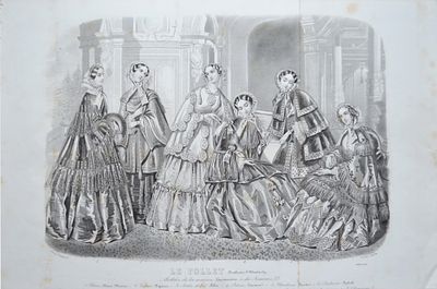 Мода. Бумага, гравюра на стали, опубликованная в 1829-92 годах в Лондоне для "Le Follet". 