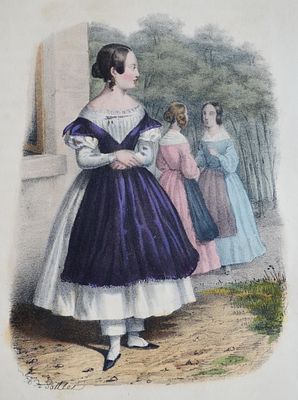 "Детская мода"(детская французская мода). Литография, опубликованная в 1897 году в Париже. 