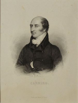 Премьер-министр Великобритании в 1827 году. Гравюра на стали. Нач.19 век. Размер: 28.0 x 19.0. 
