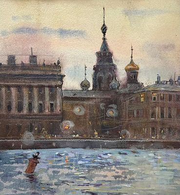 Е. Соколова "Белая ночь" 30-30 см.