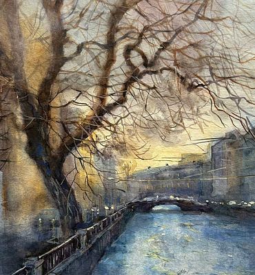 "Вечер" 25-30 бумага акварель .Е Соколова