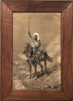 Николай Николаевич Каразин (1842 -1909год) .!!!!1894 год, 50-32 см. бумага смеш.техника 