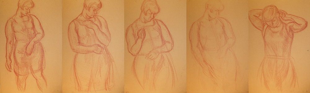 Тетерин В.К.(1922-1991 год) Яркий представитель группы "Одиннадцать". Эскизы к картине с 