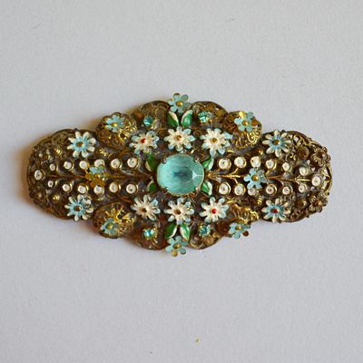 Винтажная брошь в викторианском стиле , эмаль. Первая половина 20 века. Маркировка отсутствует. 