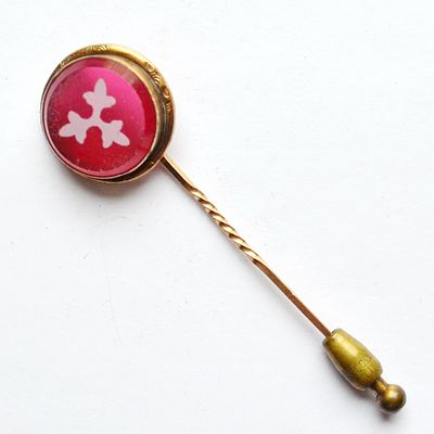 Антикварная викторианская брошь-булавка. Производство: Англия. Размер: 65. В хорошем винтажном 