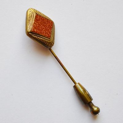 Антикварная викторианская брошь-булавка. Производство: Англия. Размер: 65. В хорошем винтажном 