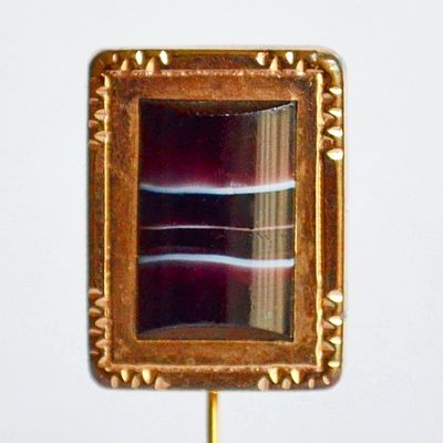 Антикварная викторианская брошь-булавка. Производство: Англия. Размер: 65. В хорошем винтажном 