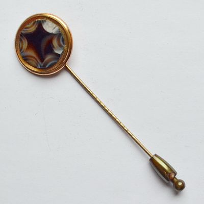 Антикварная викторианская брошь-булавка. Производство: Англия. Размер: 65. В хорошем винтажном 