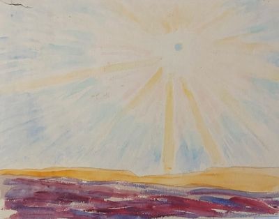 Т. Глебова "Яны курган.Алма-ата" бумага акварель 25-33 см.1942-1945 год.