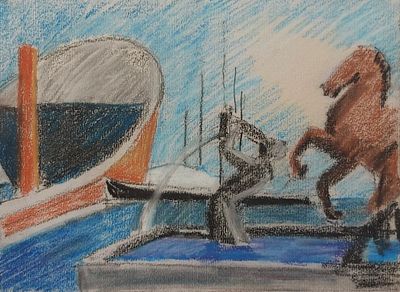 Александр Батурин (1914-2003 год) , бумага пастель 21-30 см.1998 год.