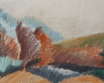 Александр Батурин (1914-2003 год) "Пятигорск" 1987 год, бумага пастель 29.5-37 см.