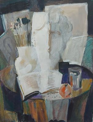 Елизавета Александрова(1930-2020 год) "Натюрморт" бумага гуашь 65-50 см. 1999 год. Елизавета 