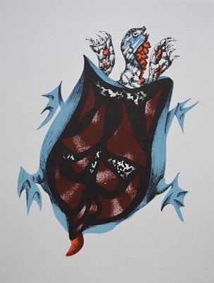 Жан Люрcа-Jean Lurcat (1892 - 1966). Черепаха. Франция.1948г. Бумага, литография. Размер: 21,5 