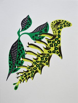 Жан Люрcа-Jean Lurcat (1892 - 1966). Гусеница. Франция.1948г. Бумага, литография. Размер: 21,5 