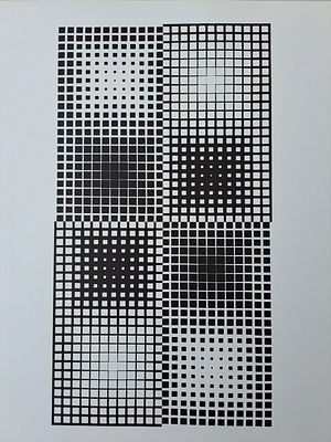 Виктор Вазарели, BINOVAE, 1959г. Шелкография на плотной бумаге. Лицензионная копия. Печать 1973 