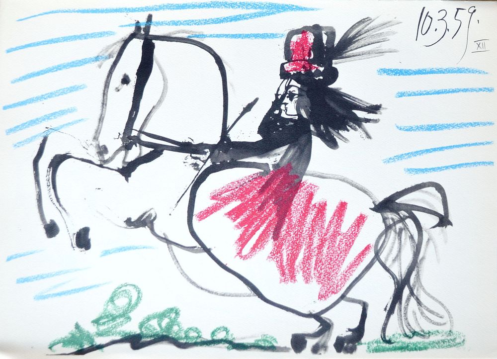 Рисунок из серии: «Toros».Пикассо. 1959 год. бумага, офсетная литография. 1961 года. Размер: 