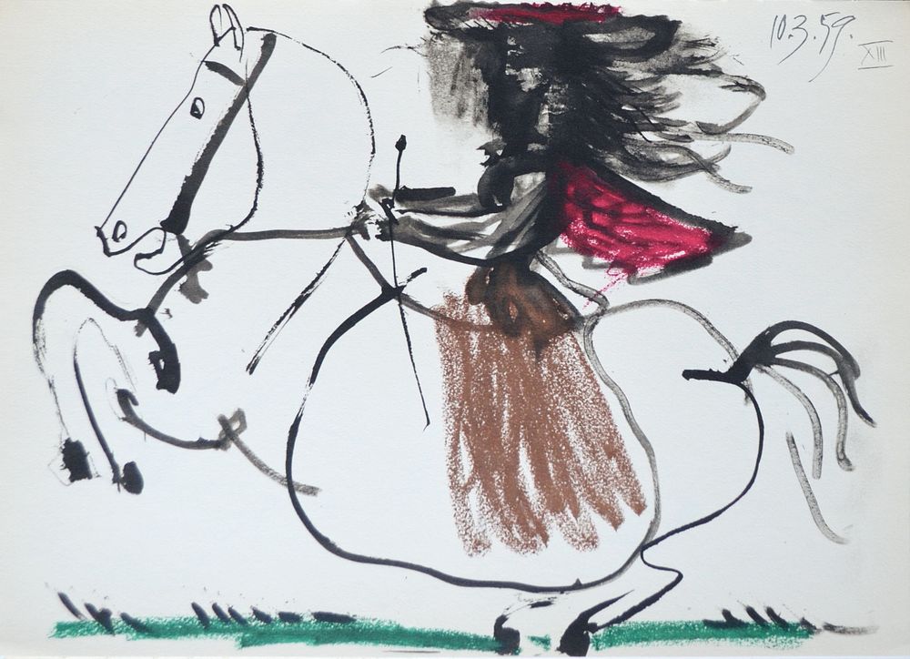 Рисунок из серии: «Toros».Пикассо. 1959 год. бумага, офсетная литография. 1961 года. Размер: 