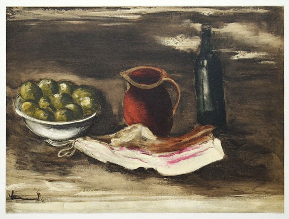 Натюрморт с салом. Морис де Вламинк (1876-1958) 1958г. Бумага, литография MOURLOT АТЕЛЬЕ. 
