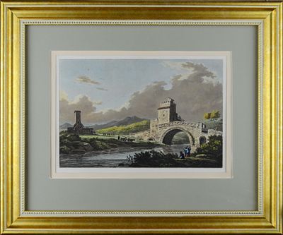 Рим. 1798 год. Бумага, гравюра, акварель. Оформлена в раму. Размер: 38.0 х 33.0. В очень 