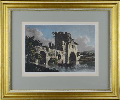 Рим. 1798 год. Бумага, гравюра, акварель. Оформлена в раму. Размер: 38.0 х 33.0. В очень 